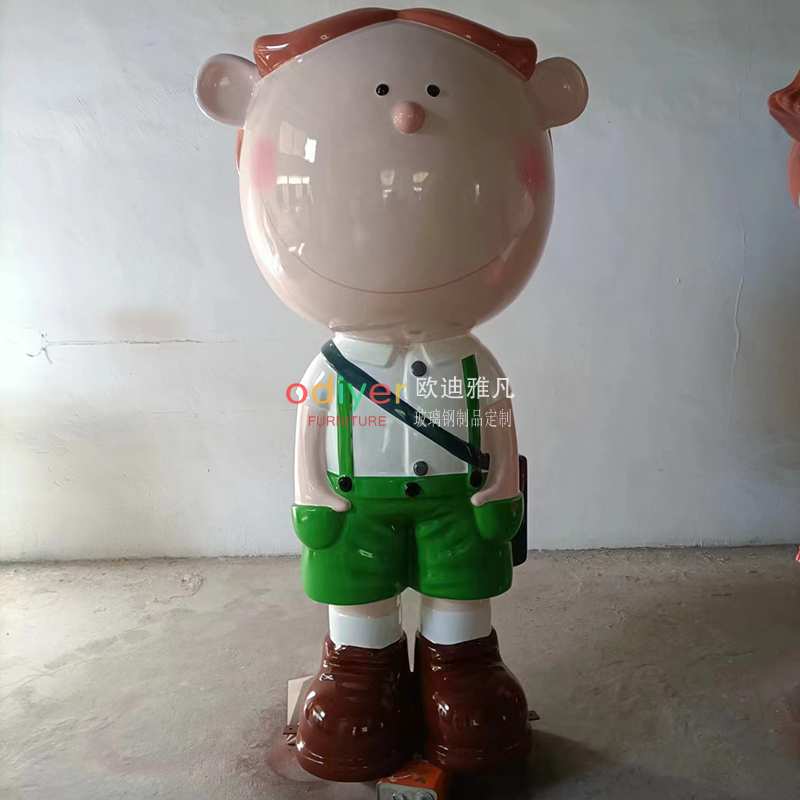 玻璃鋼卡通雕塑小孩學(xué)生兒童公仔玩偶 玻璃鋼卡通雕塑小孩學(xué)生兒童公仔玩偶
