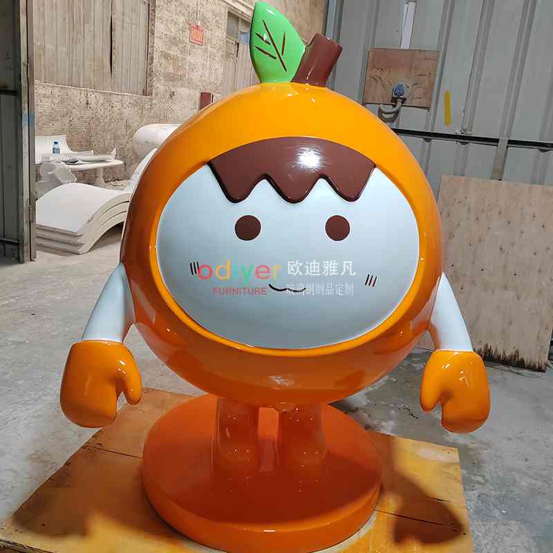 玻璃鋼卡通橙子造型雕塑水果擺件 玻璃鋼卡通橙子造型雕塑水果擺件