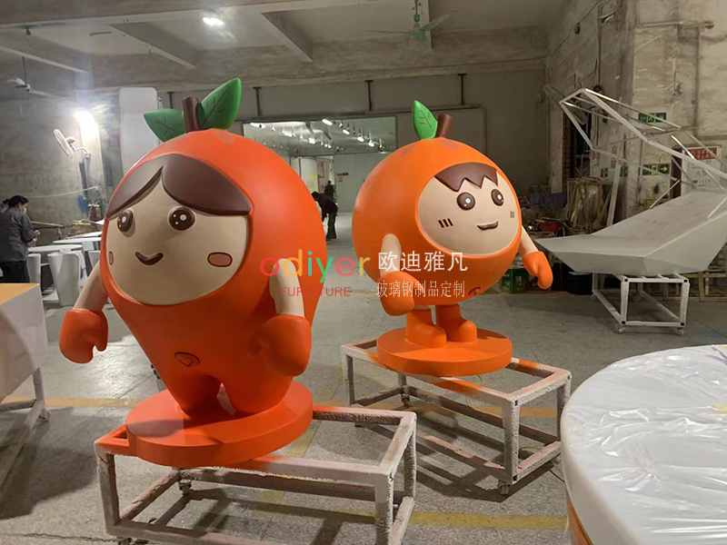 玻璃鋼卡通橙子造型雕塑水果擺件 玻璃鋼卡通橙子造型雕塑水果擺件